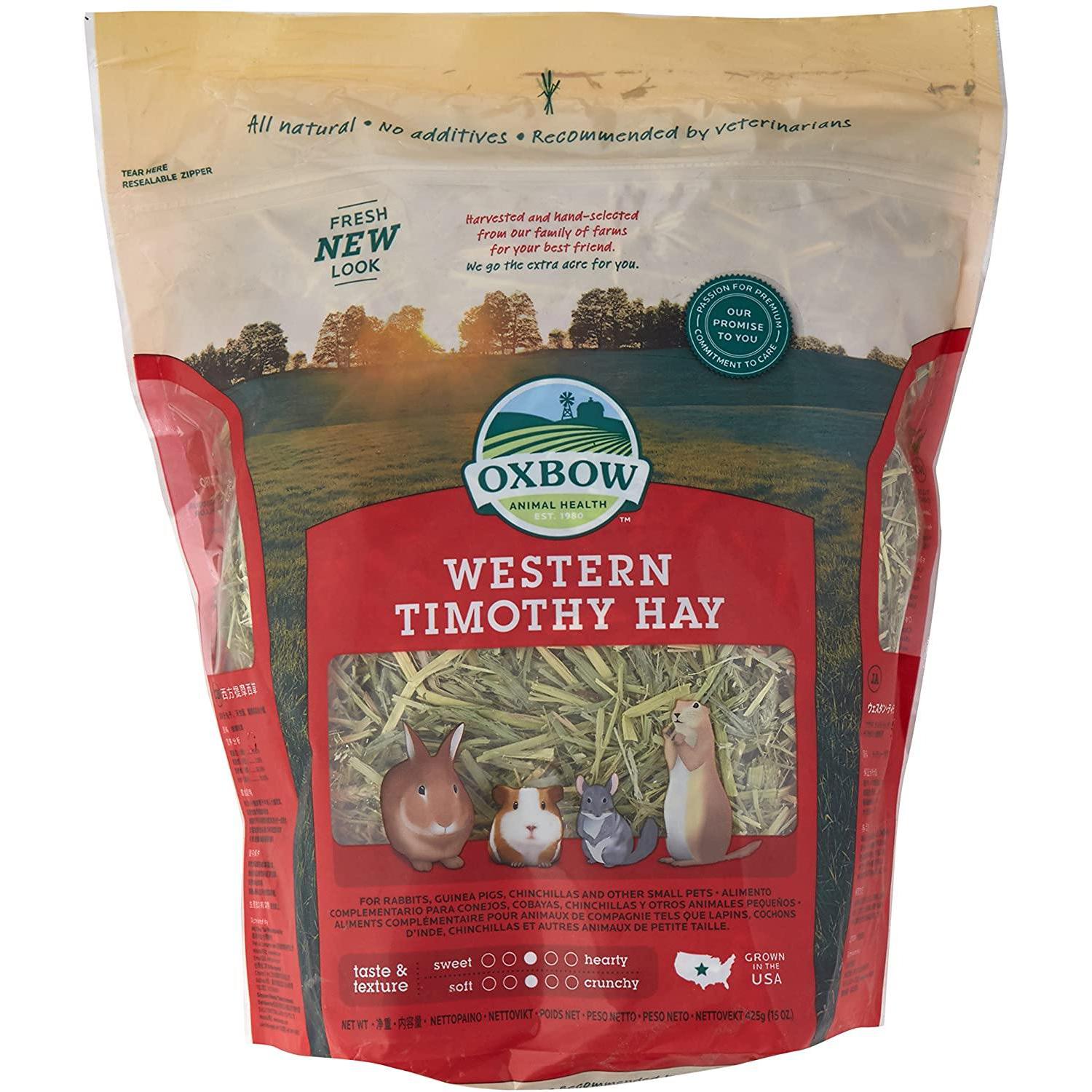 Oxbow Fieno di Fleolo Western Timothy Hay 425gr Per Conigli Cavie e Chinchillà Oxbow Fieno di Fleolo Western Timothy Hay 425gr Per Conigli Cavie e Chinchillà